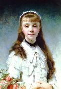 Charles Joshua Chaplin Portrait of a young girl oil painting on canvas